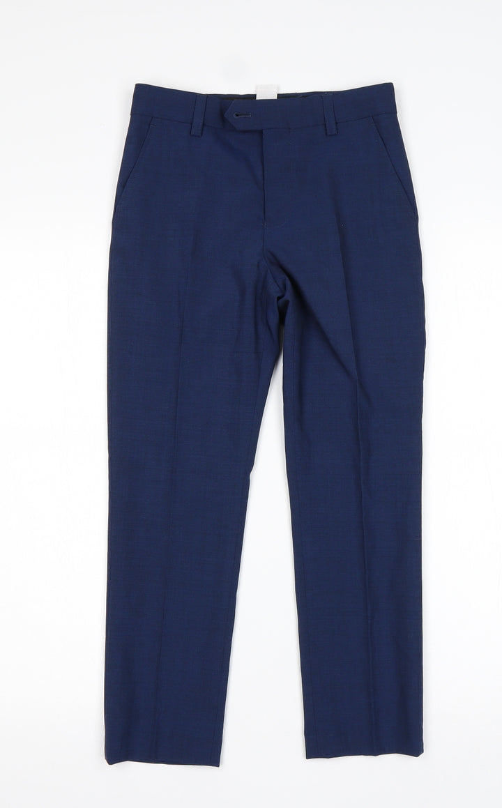NEXT Boys Blue Wool Dress Pants Trousers Size 9 Months Regular