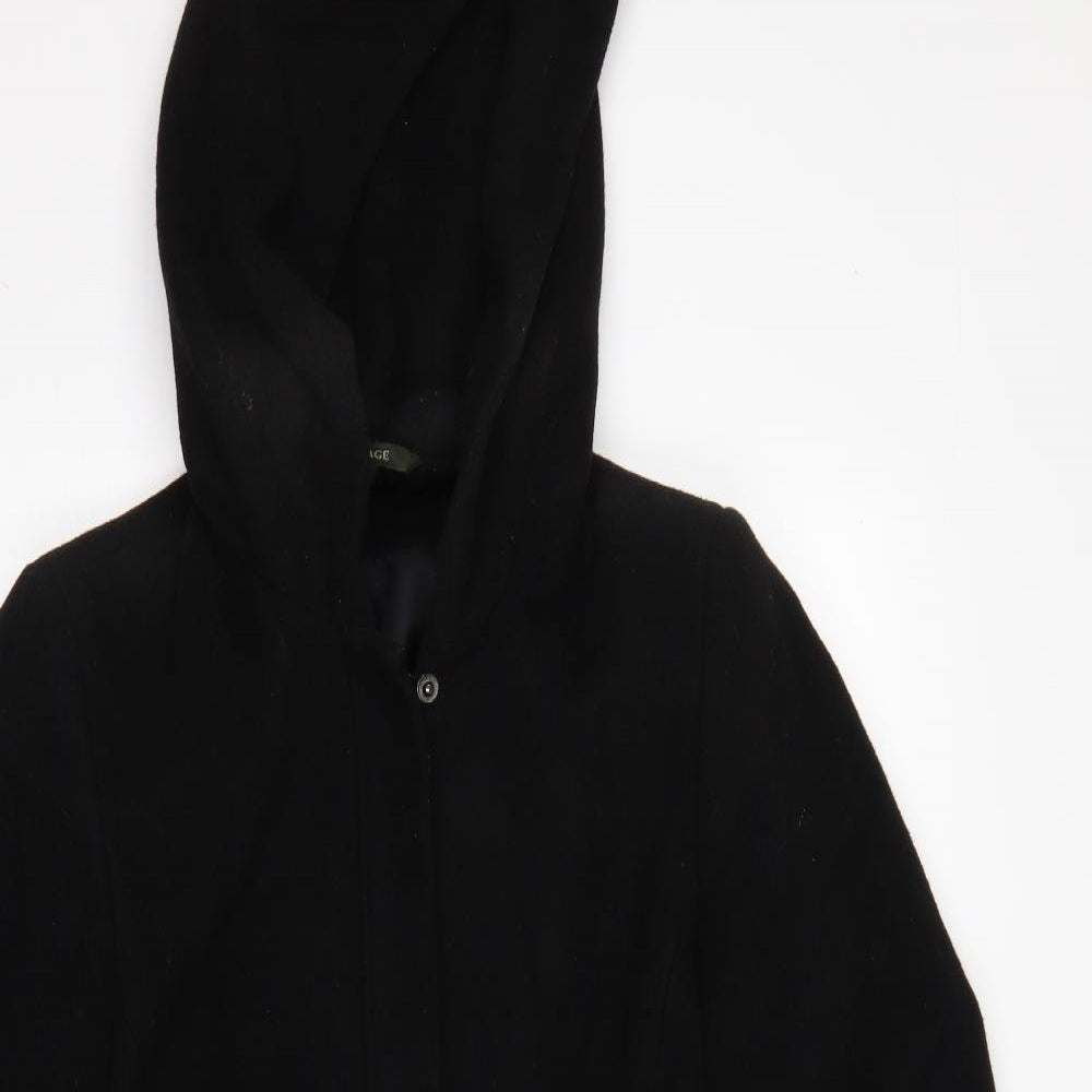 NuAge Womens Black   Overcoat Coat Size 8
