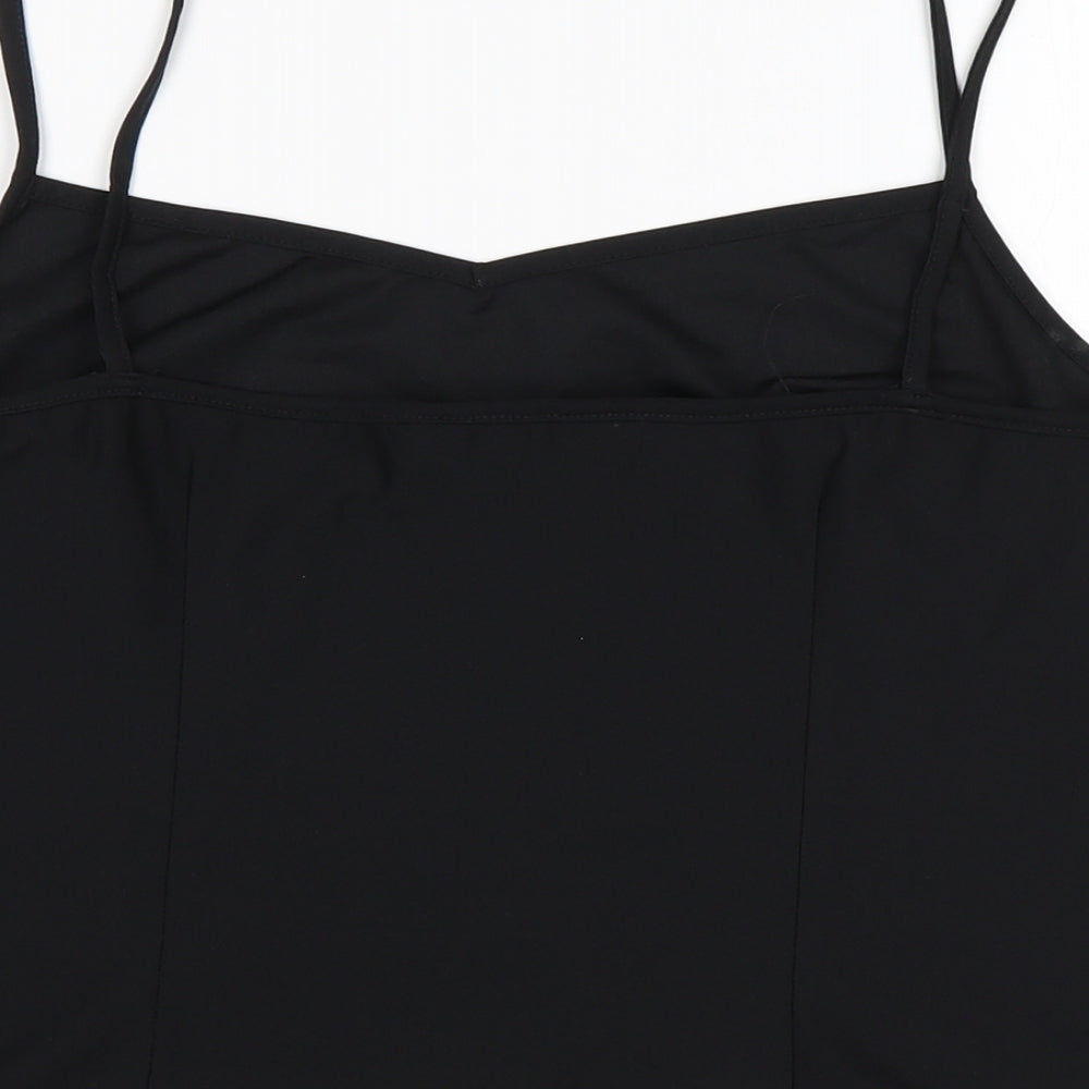Dorothy Perkins Womens Black  Polyester Basic Blouse Size 16 V-Neck