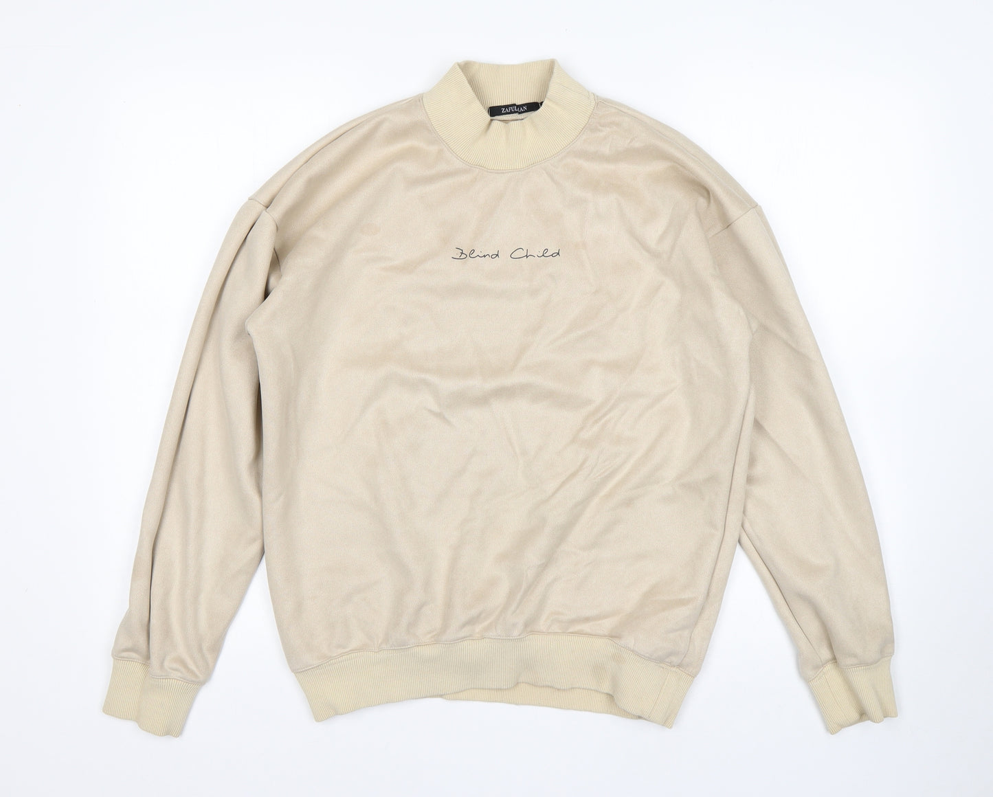 Zaful Mens Beige   Pullover Sweatshirt Size L