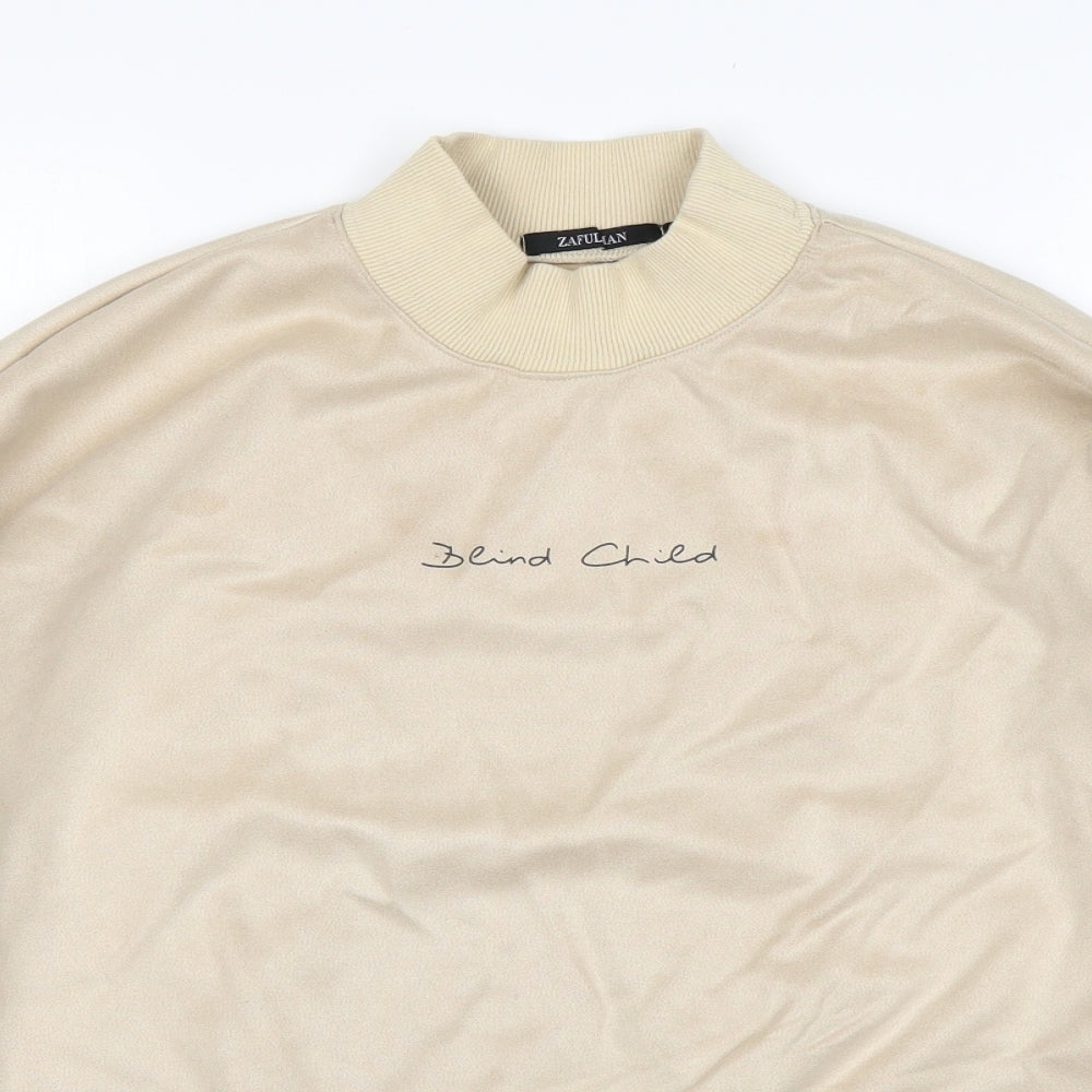 Zaful Mens Beige   Pullover Sweatshirt Size L