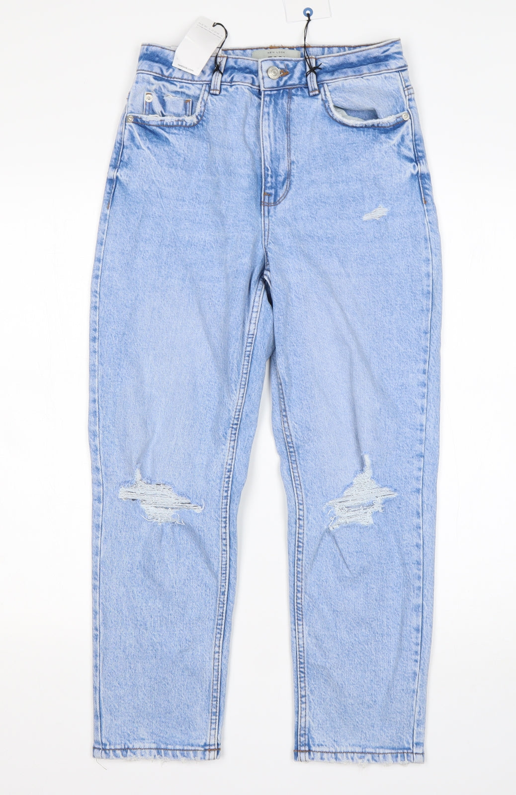 New Look Womens Blue  Cotton Mom Jeans Size 8 L25 in Regular