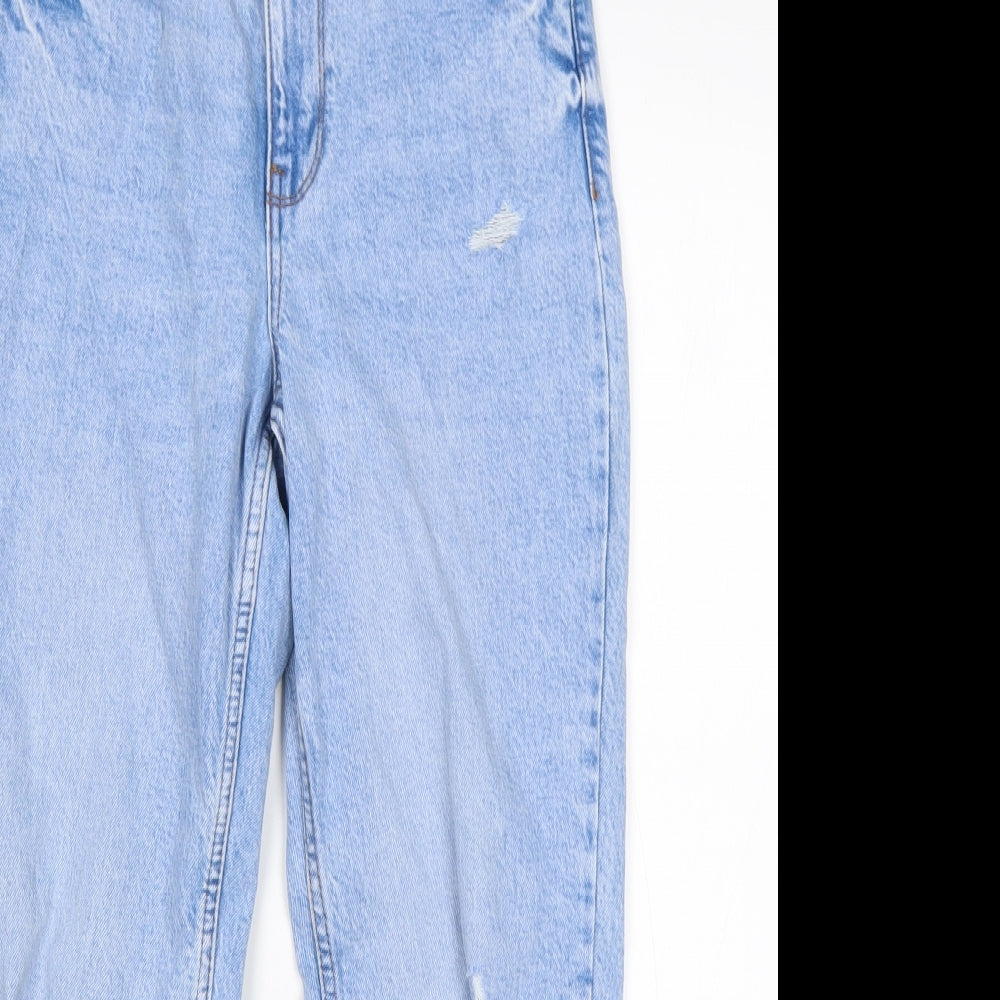 New Look Womens Blue  Cotton Mom Jeans Size 8 L25 in Regular