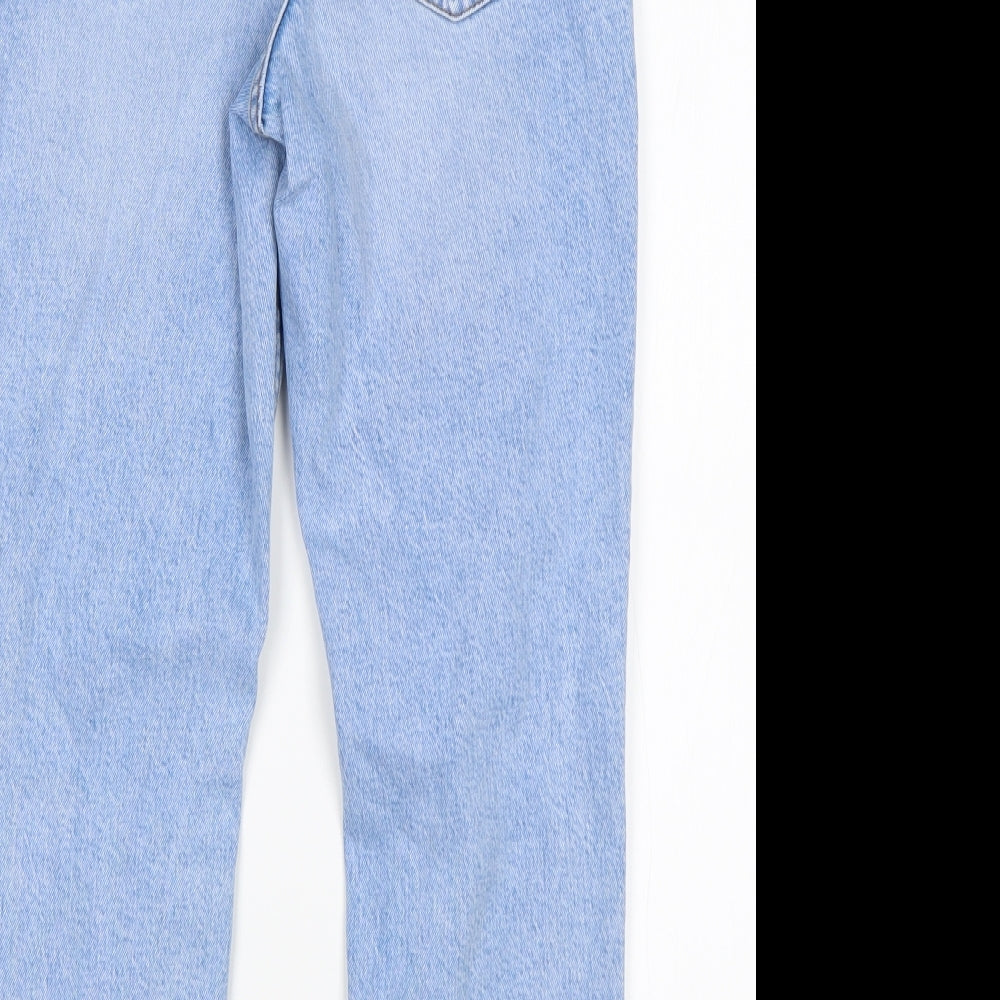 New Look Womens Blue  Cotton Mom Jeans Size 8 L25 in Regular