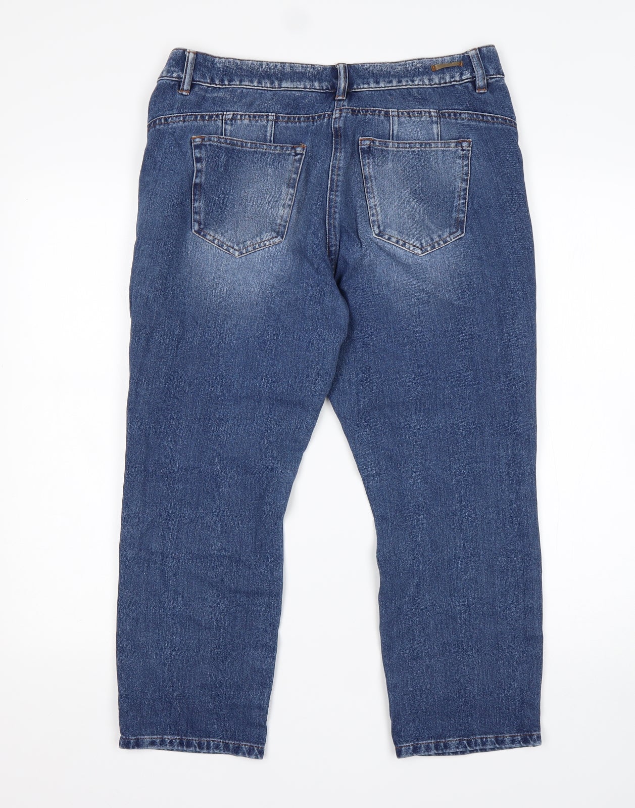 NEXT Womens Blue  Cotton Cropped Jeans Size 14 L23 in Regular