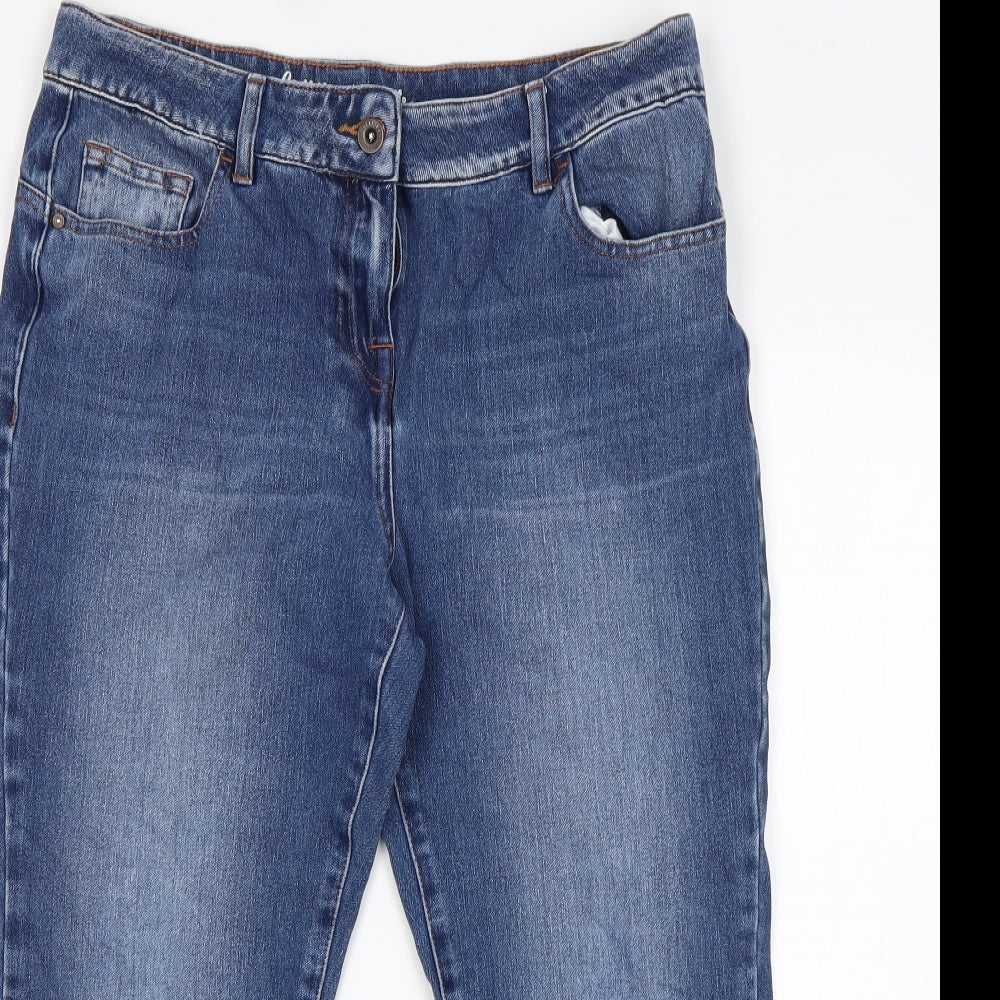 NEXT Womens Blue  Cotton Cropped Jeans Size 14 L23 in Regular