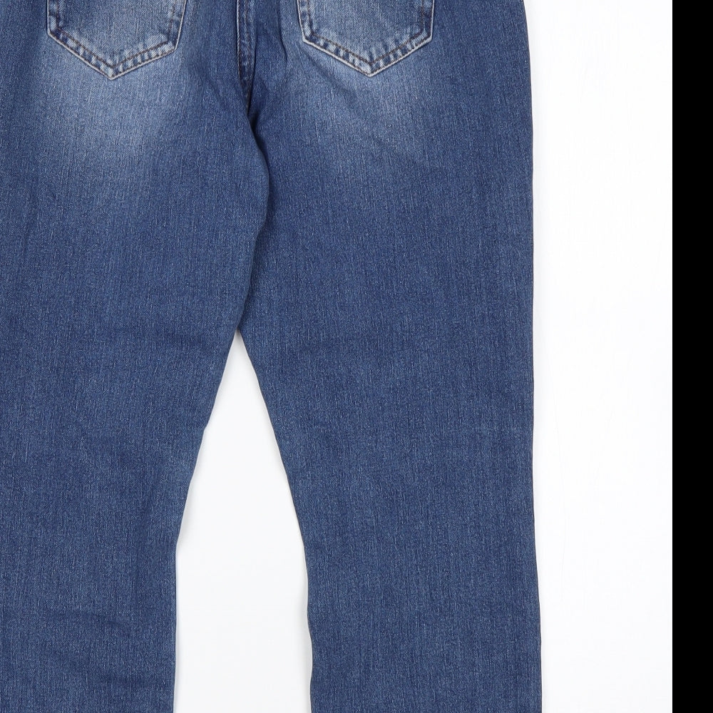 NEXT Womens Blue  Cotton Cropped Jeans Size 14 L23 in Regular