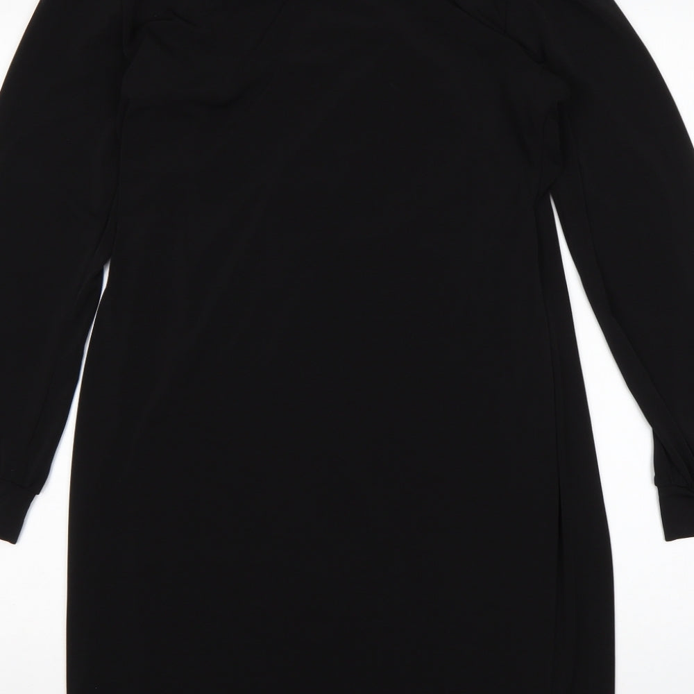 Wallis Womens Black  Polyester Sheath  Size 12  V-Neck