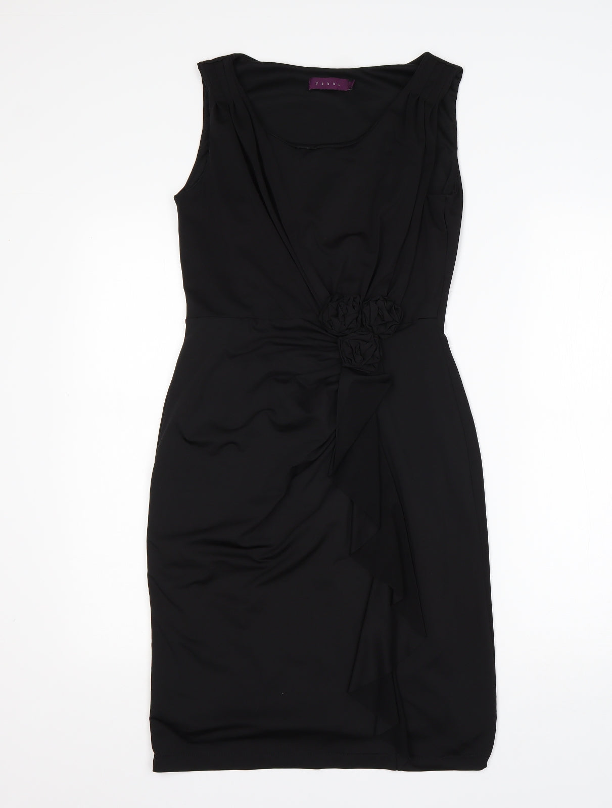 Debut Womens Black  Polyester Pencil Dress  Size 10  Round Neck