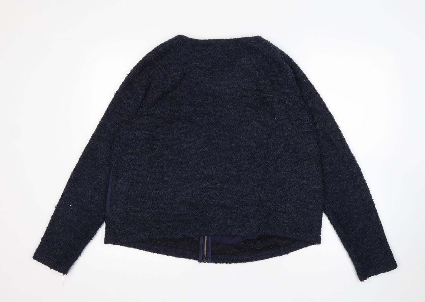 NEXT Womens Blue Round Neck  Polyester Full Zip Jumper Size 18