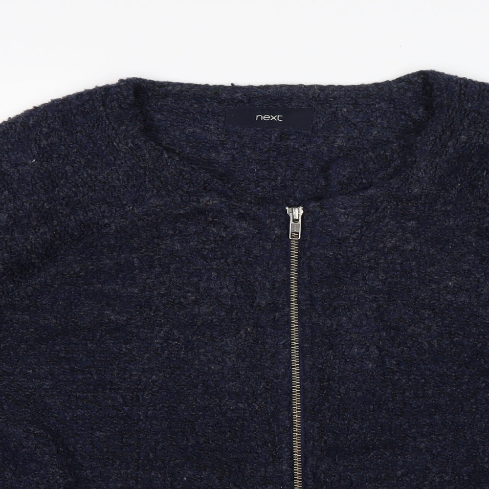 NEXT Womens Blue Round Neck  Polyester Full Zip Jumper Size 18