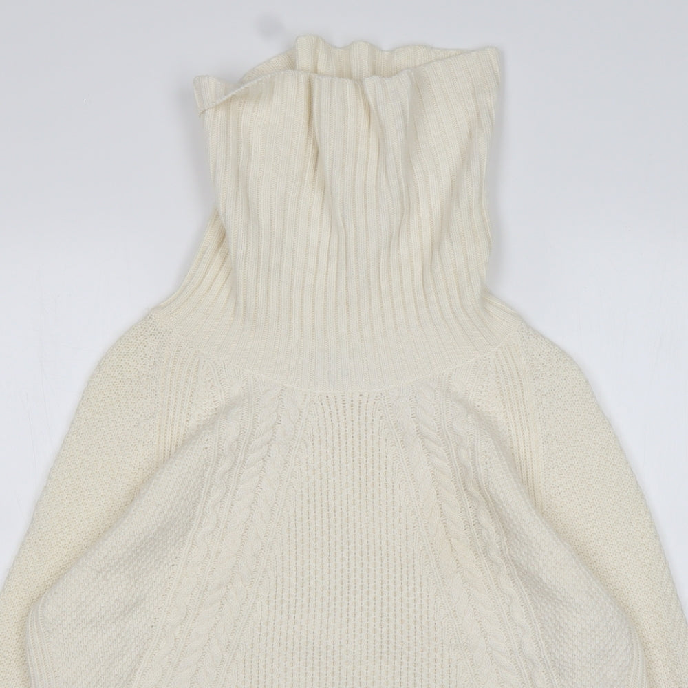 Jasper Conran Womens Beige Roll Neck  Viscose Pullover Jumper Size 12