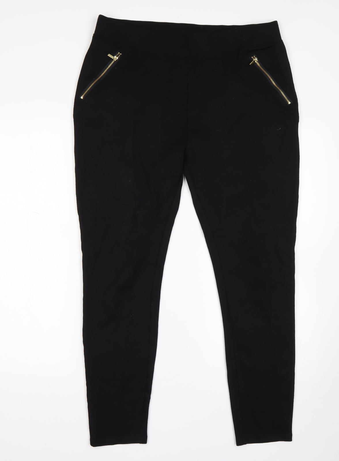 New Look Womens Black  Viscose Capri Leggings Size 16 L27 in