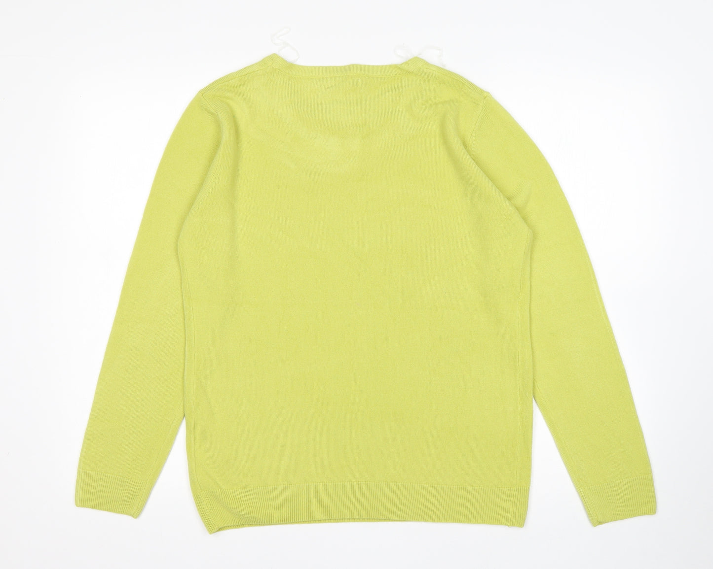 Paramour Womens Green Round Neck  Acrylic Pullover Jumper Size M