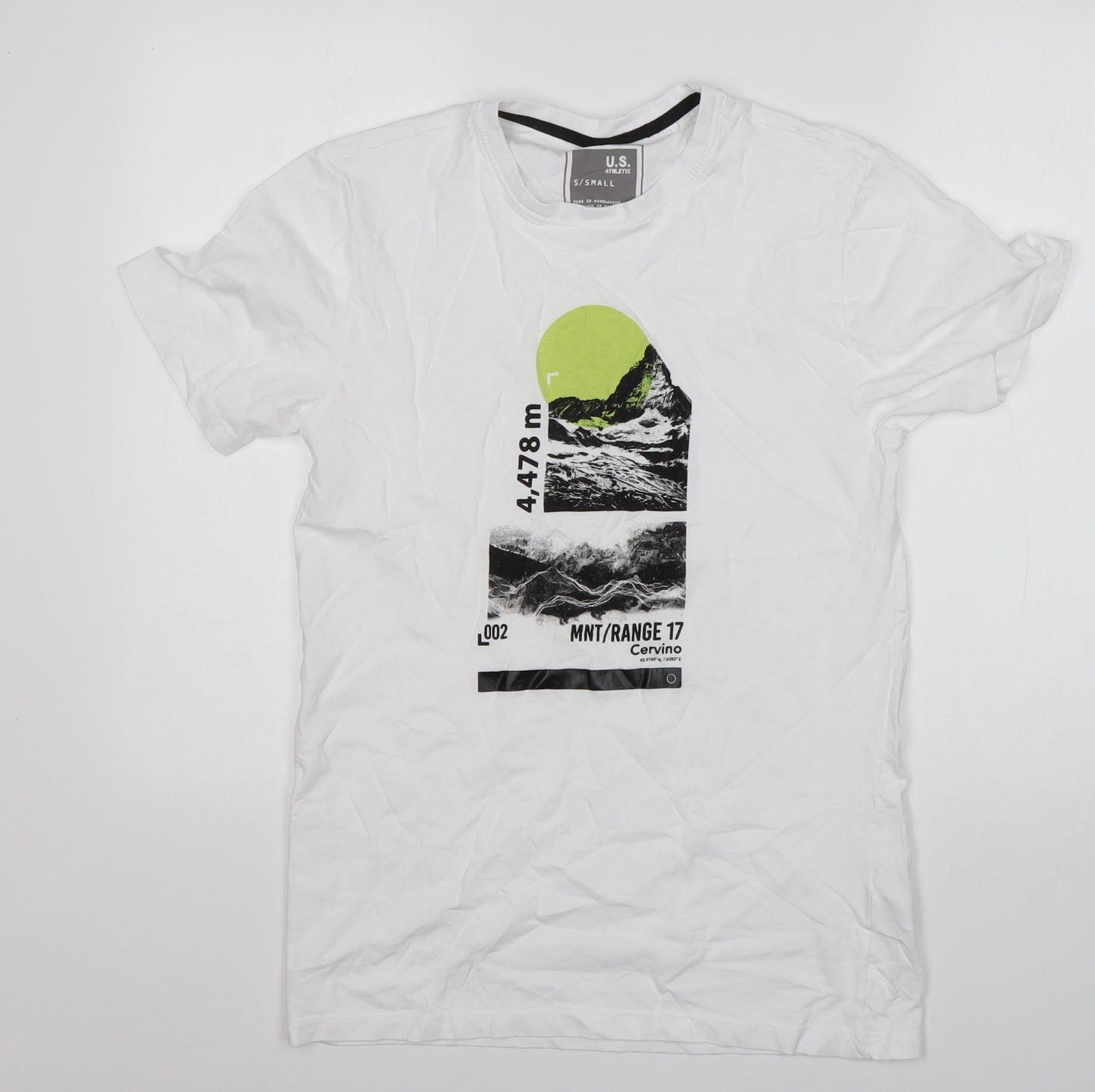 Matalan Mens White  Cotton  T-Shirt Size S Round Neck