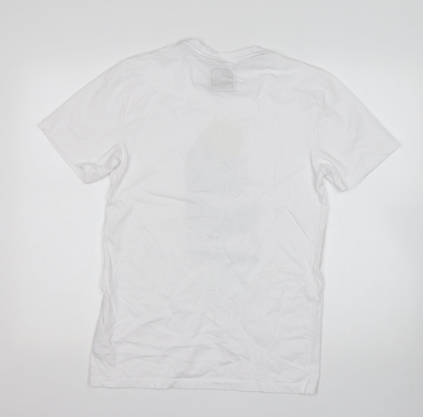 Matalan Mens White  Cotton  T-Shirt Size S Round Neck