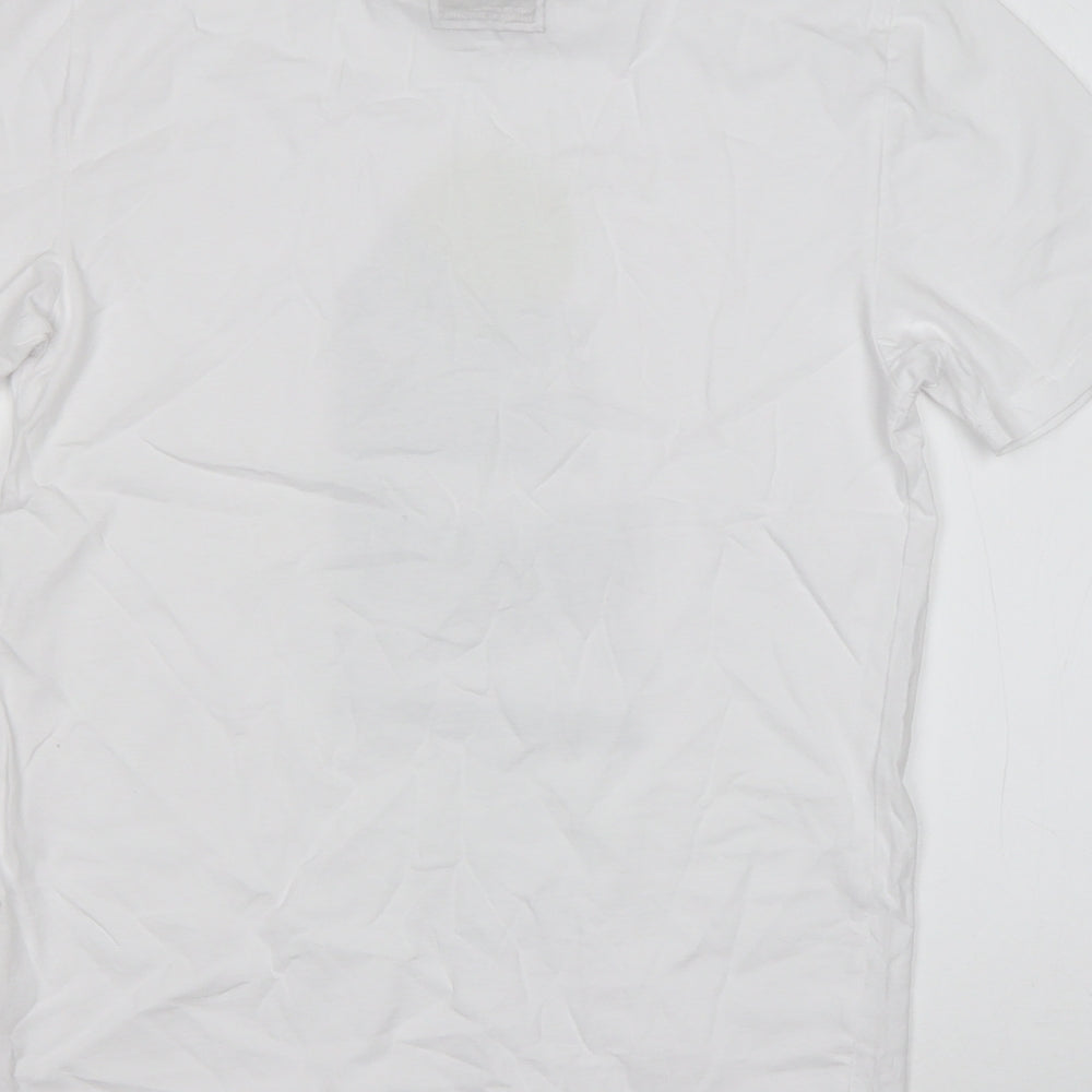Matalan Mens White  Cotton  T-Shirt Size S Round Neck