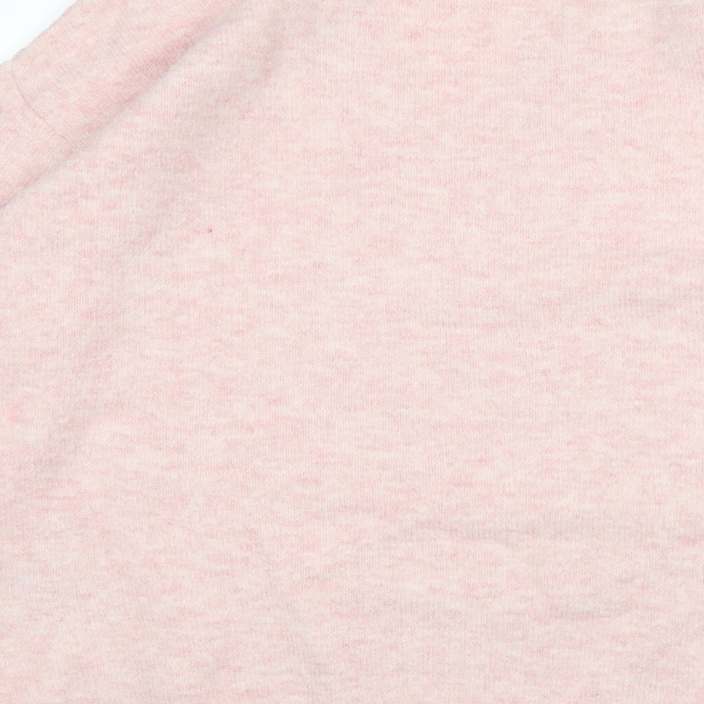 M&S Womens Pink V-Neck  Acrylic Pullover Jumper Size M