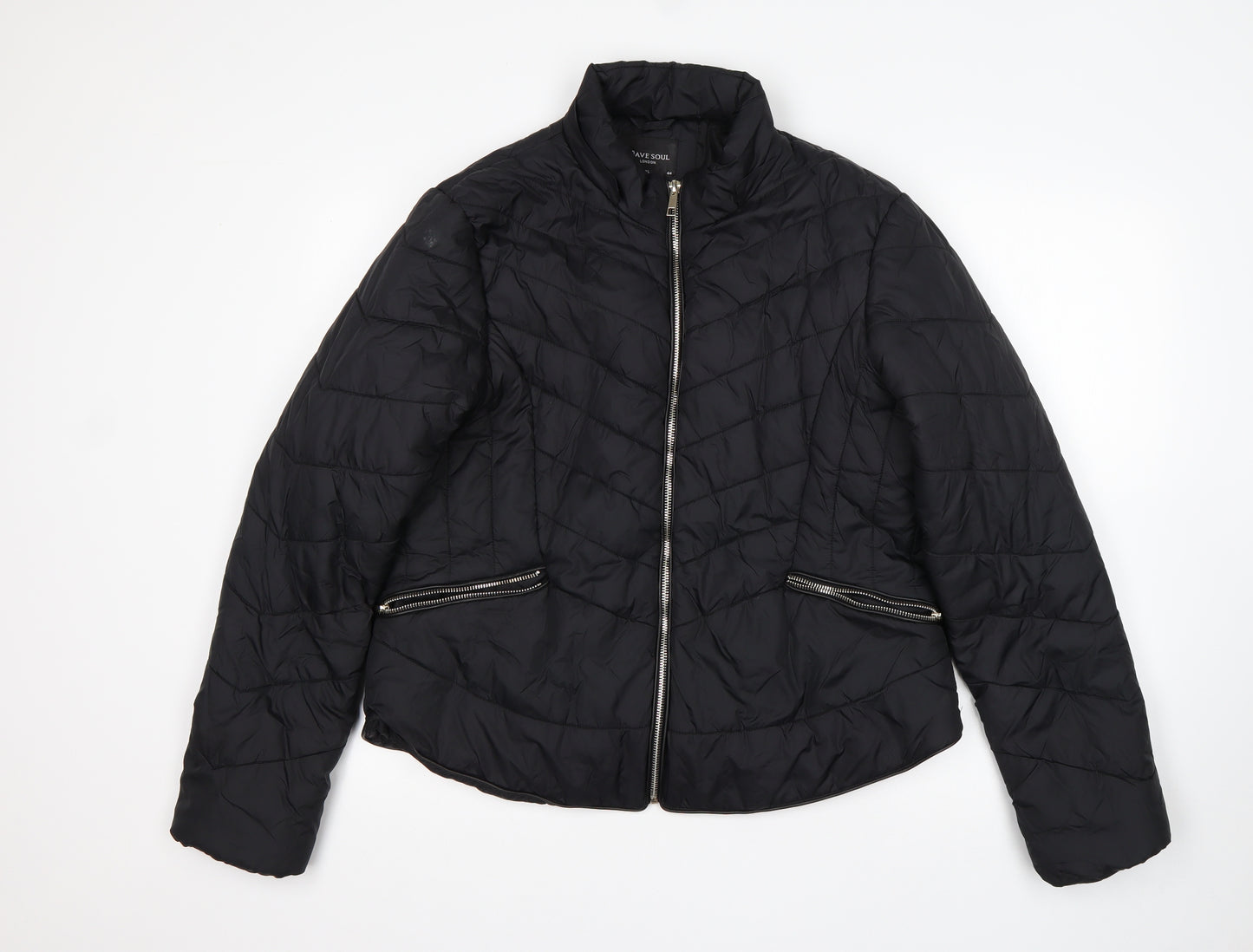 Brave Soul Womens Black   Puffer Jacket Jacket Size 16