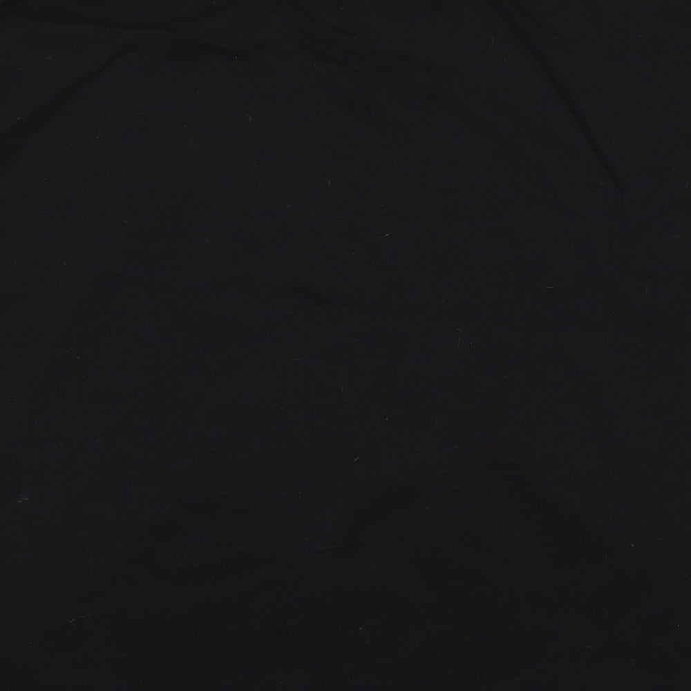 Hanes Mens Black  Cotton  T-Shirt Size L Round Neck