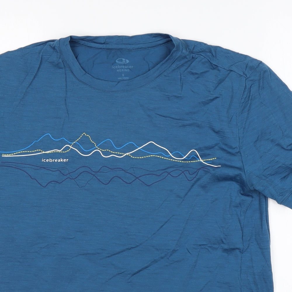 Icebreaker Mens Blue   Basic T-Shirt Size S Round Neck