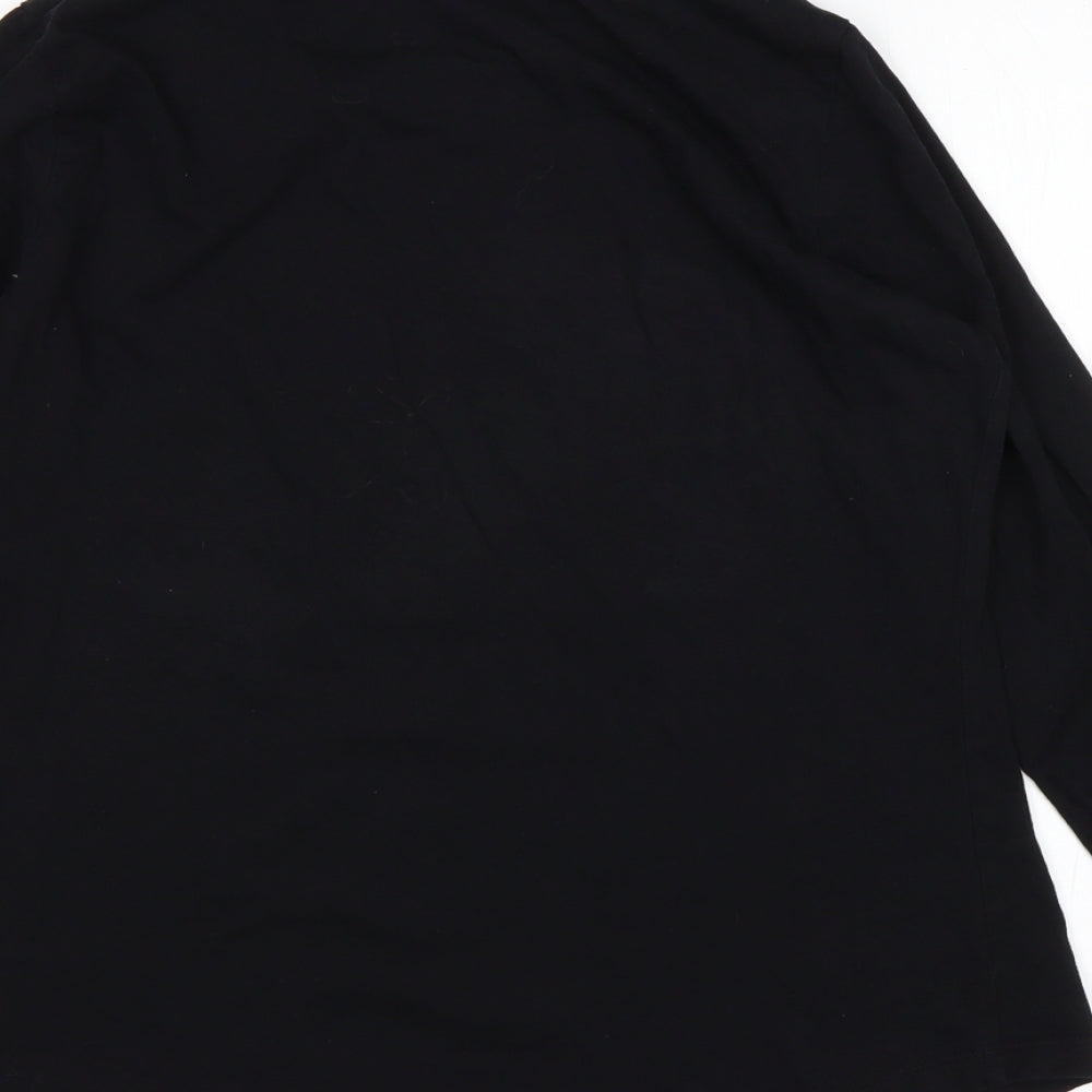 New Look Womens Black  Cotton Basic T-Shirt Size 12 Round Neck