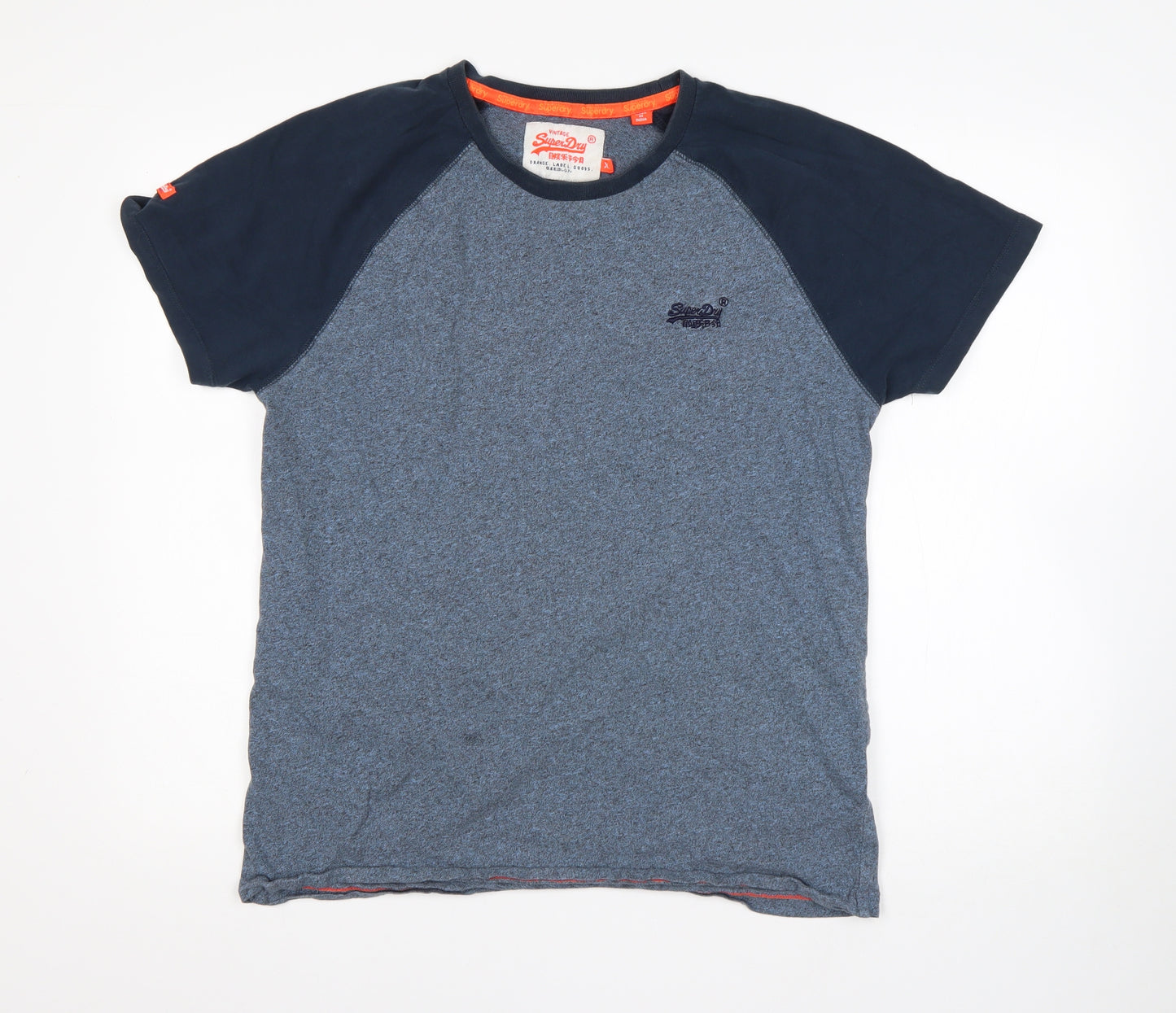 Superdry Mens Blue  Cotton  T-Shirt Size XL Round Neck