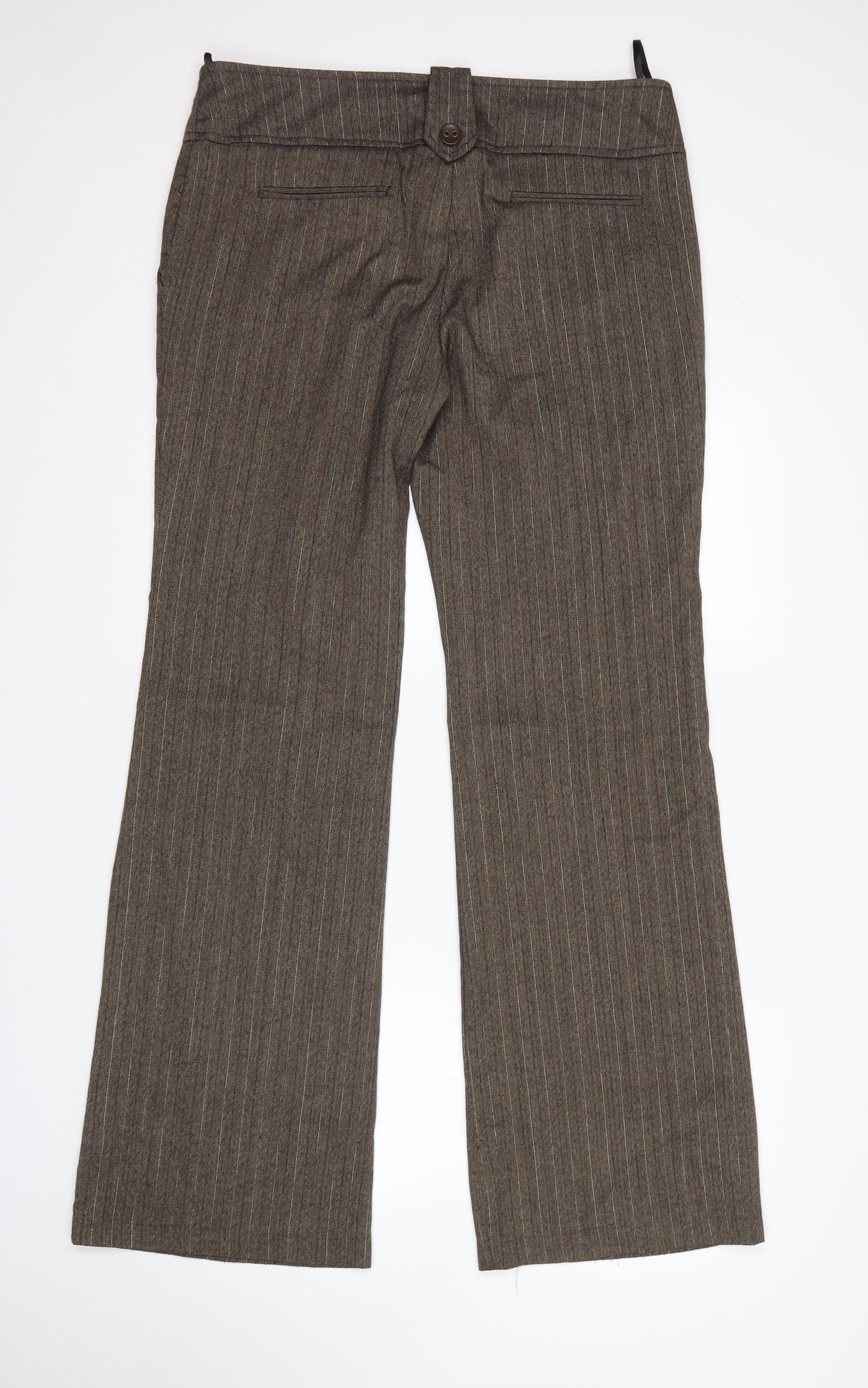 New Look Womens Brown  Polyester Trousers  Size 14 L33 in Regular