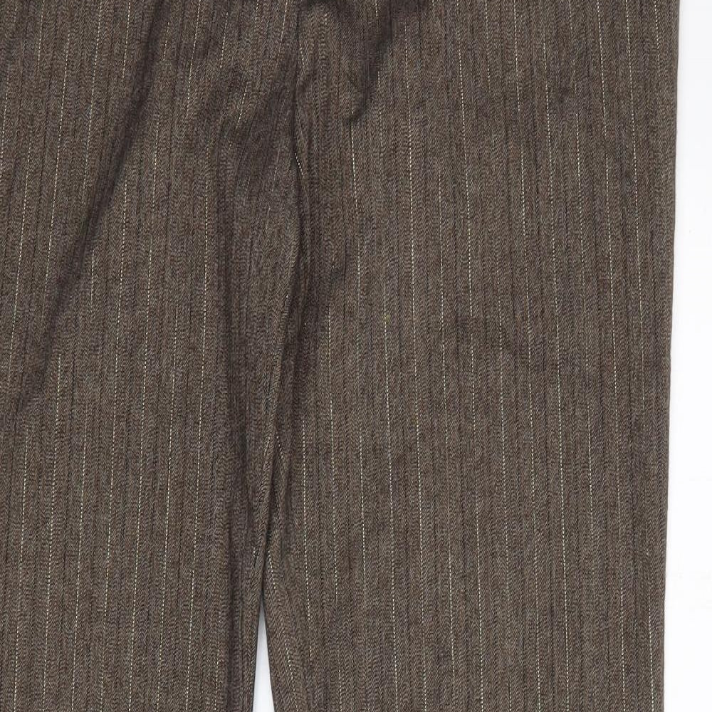 New Look Womens Brown  Polyester Trousers  Size 14 L33 in Regular