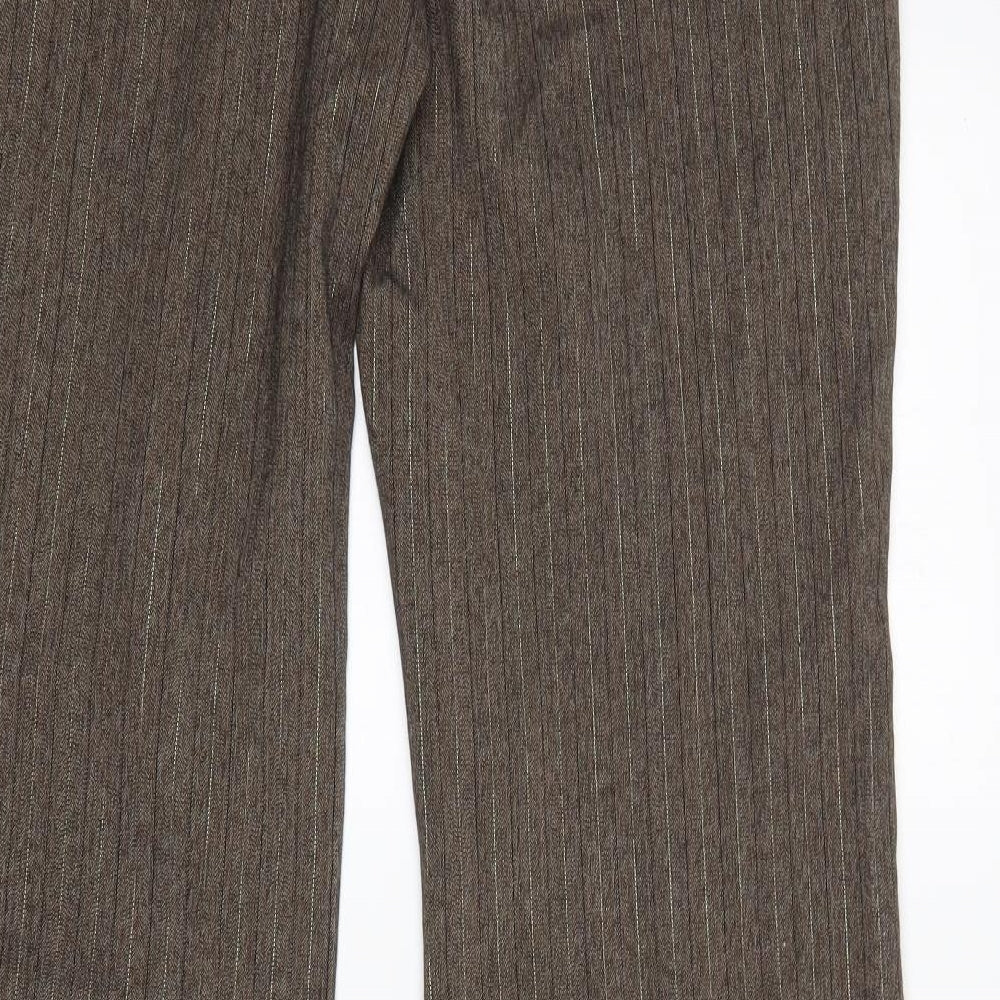New Look Womens Brown  Polyester Trousers  Size 14 L33 in Regular