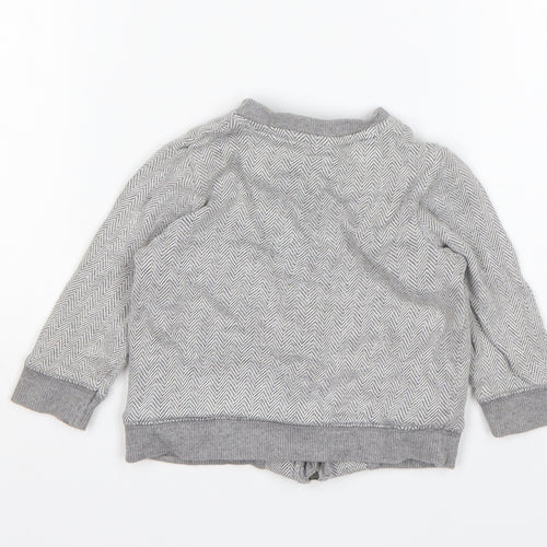 F&F Boys Grey Herringbone  Jacket Coatigan Size 3-6 Months