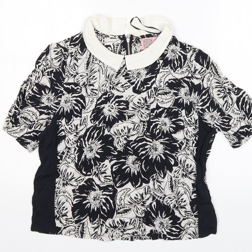 Neon Rose Womens Multicoloured Floral Viscose Basic Blouse Size 12 Collared