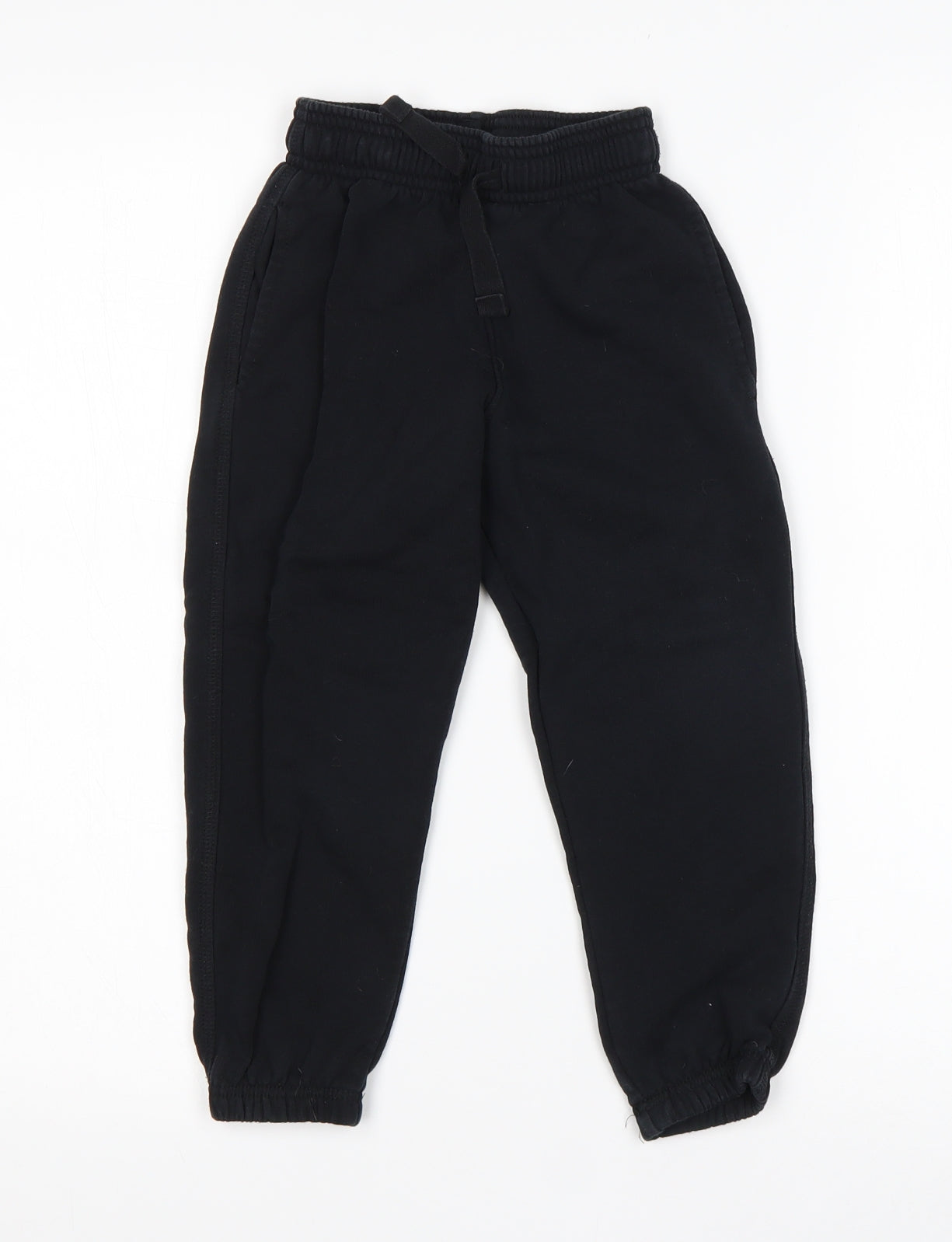 M&S Boys Black  Cotton Sweatpants Trousers Size 3-4 Years  Regular