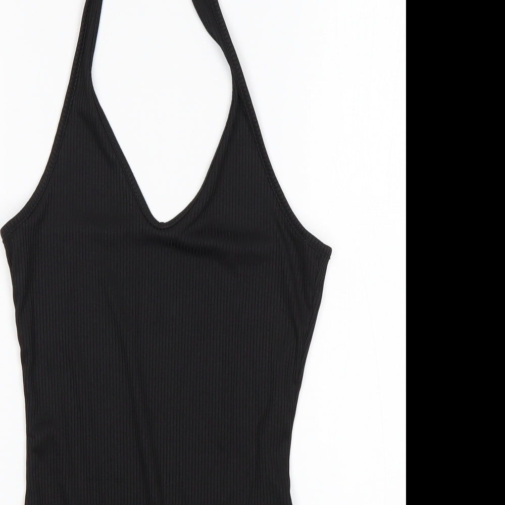 SheIn Womens Black  Elastane Bodysuit One-Piece Size XS