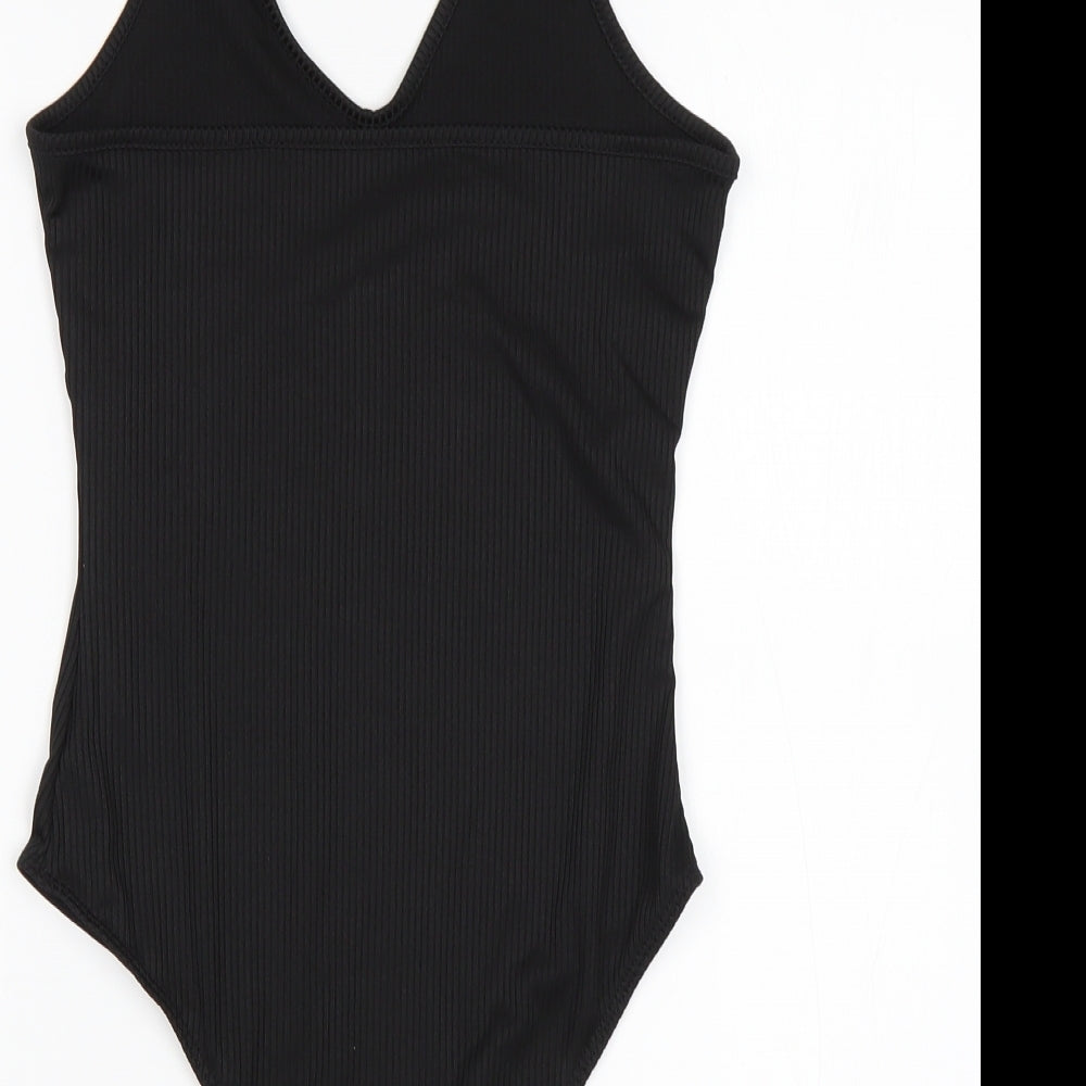 SheIn Womens Black  Elastane Bodysuit One-Piece Size XS