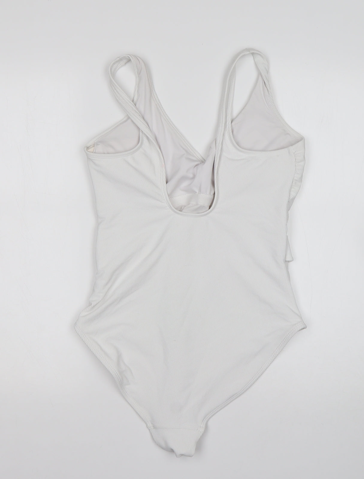 F&F Womens White  Nylon Bodysuit One-Piece Size 14