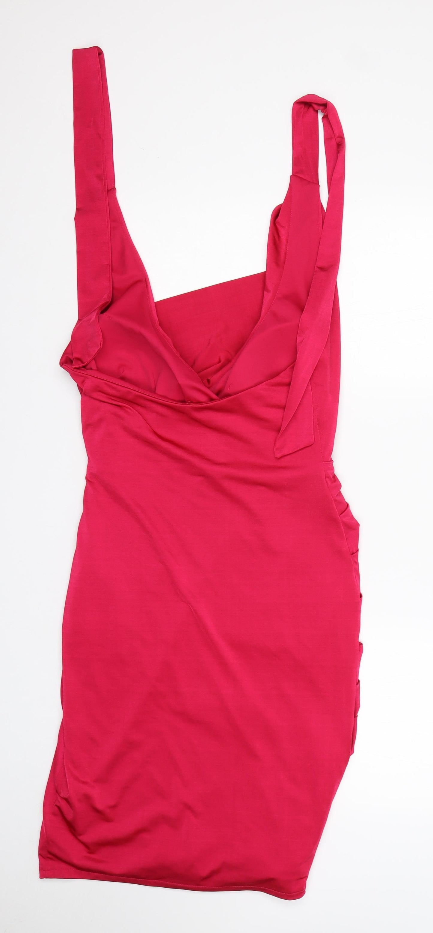 Debenhams Womens Pink  Polyester Mini  Size 10  V-Neck