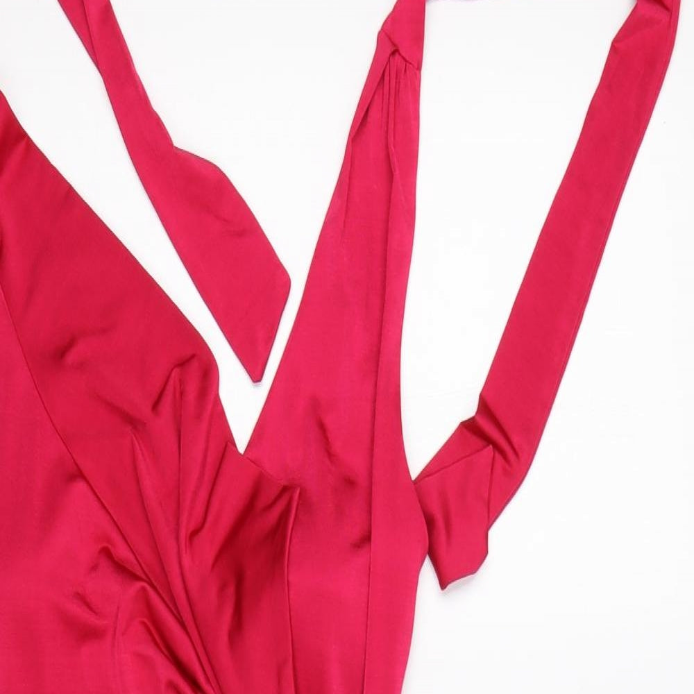 Debenhams Womens Pink  Polyester Mini  Size 10  V-Neck