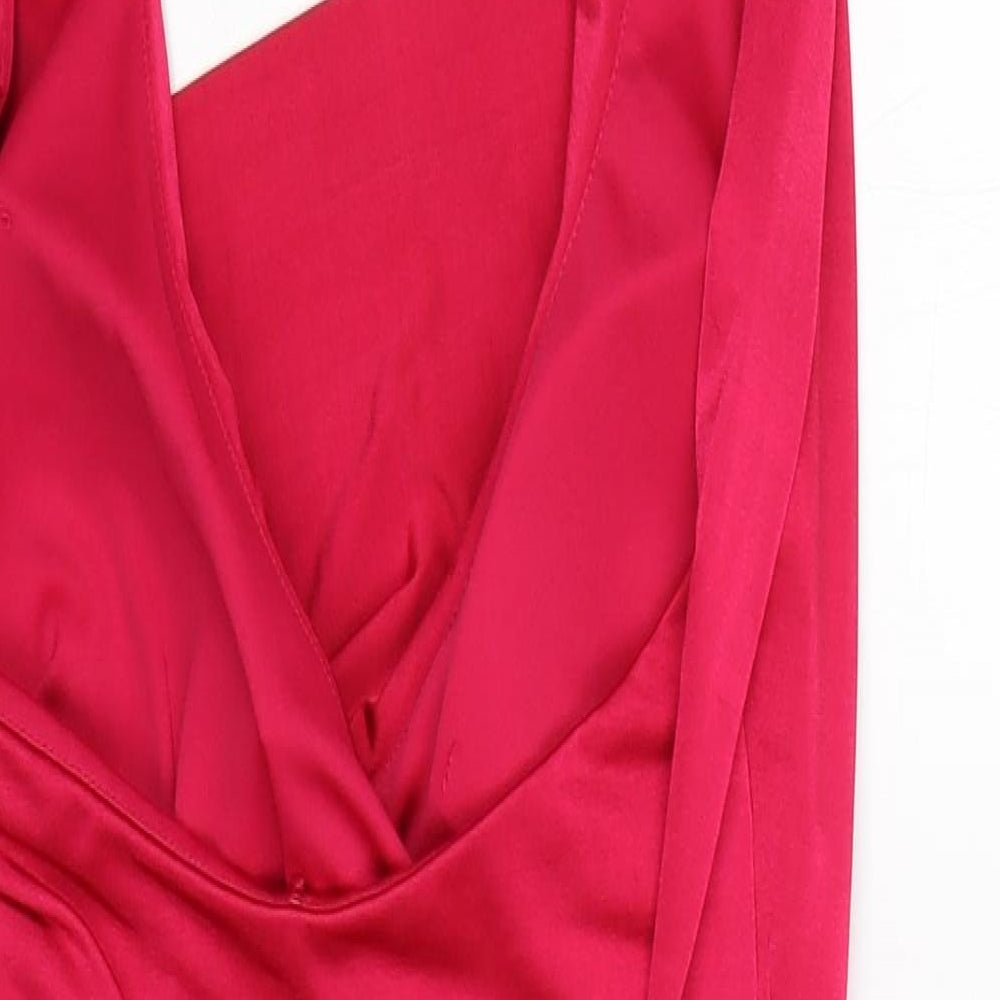 Debenhams Womens Pink  Polyester Mini  Size 10  V-Neck