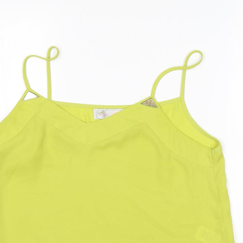 cameo rose Womens Green  Polyester Basic Blouse Size 10 V-Neck