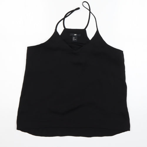 H&M Womens Black  Polyester Basic Tank Size 8 Off the Shoulder