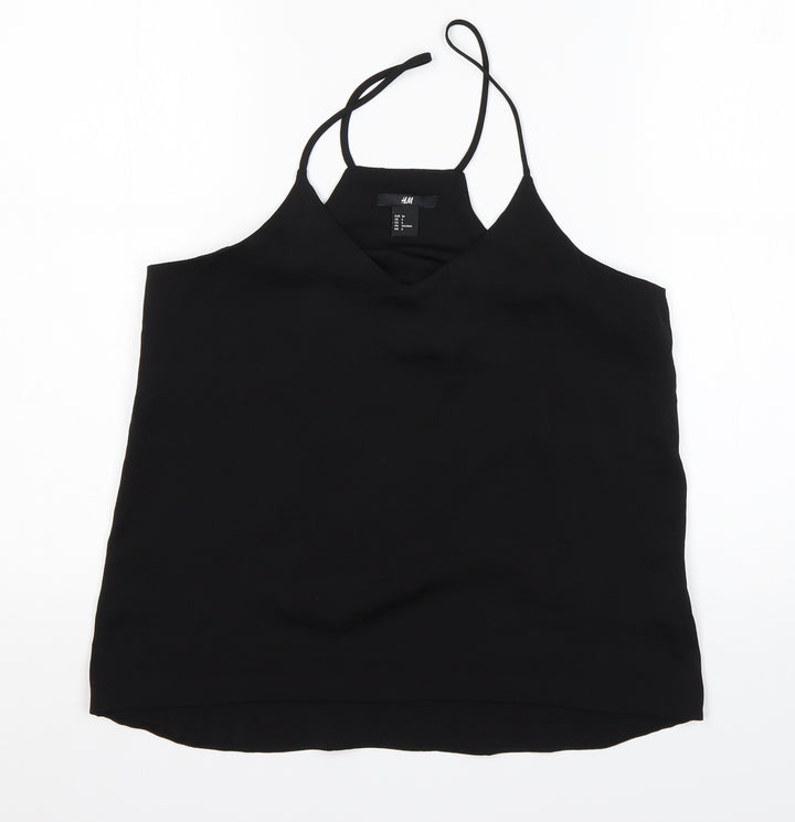 H&M Womens Black  Polyester Basic Tank Size 8 Off the Shoulder