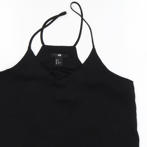 H&M Womens Black  Polyester Basic Tank Size 8 Off the Shoulder