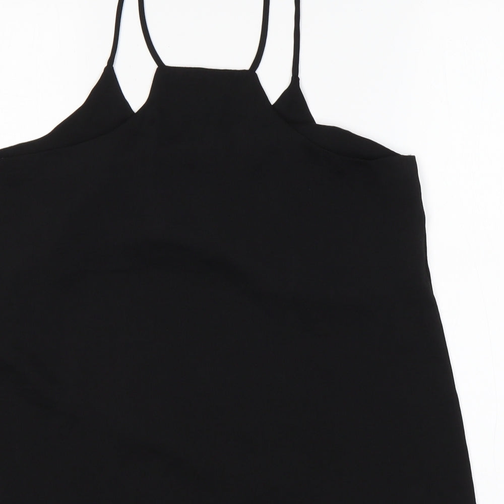 H&M Womens Black  Polyester Basic Tank Size 8 Off the Shoulder