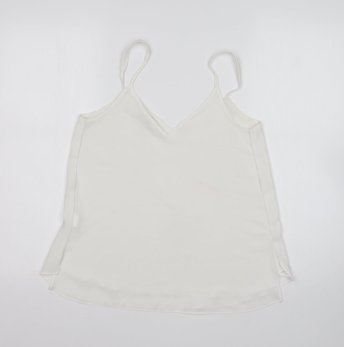 River Island Womens White  Polyester Basic Tank Size 8 V-Neck