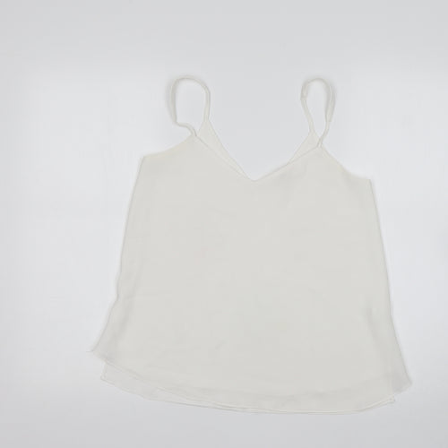 River Island Womens White  Polyester Basic Tank Size 8 V-Neck