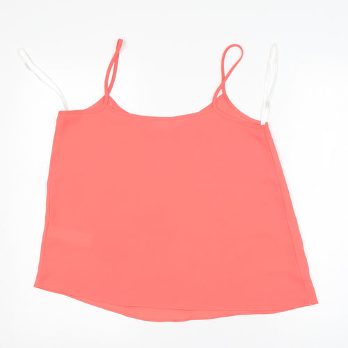 New Look Womens Pink  Polyester Basic Tank Size 10 V-Neck