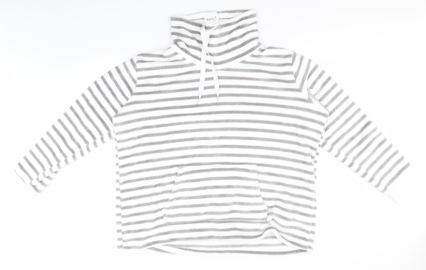 Pretty Secrets Womens White Striped Polyester Top Pyjama Top Size 20