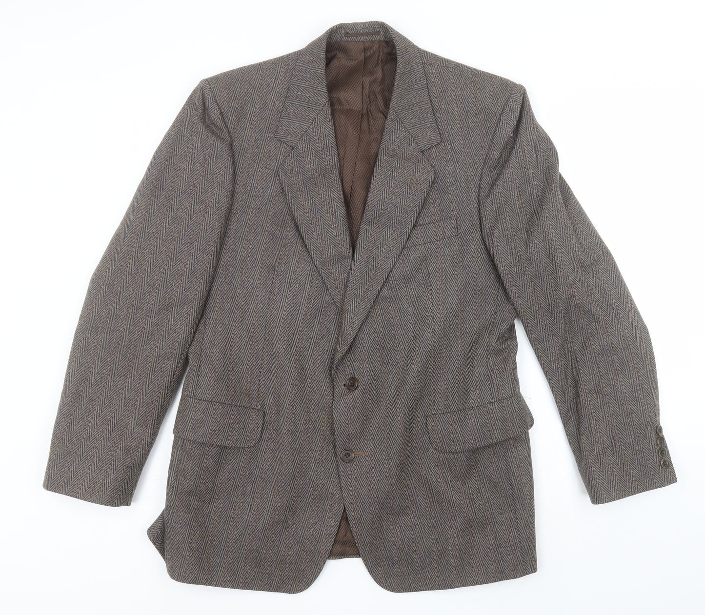 Magee Mens Brown Herringbone  Jacket Blazer Size 40