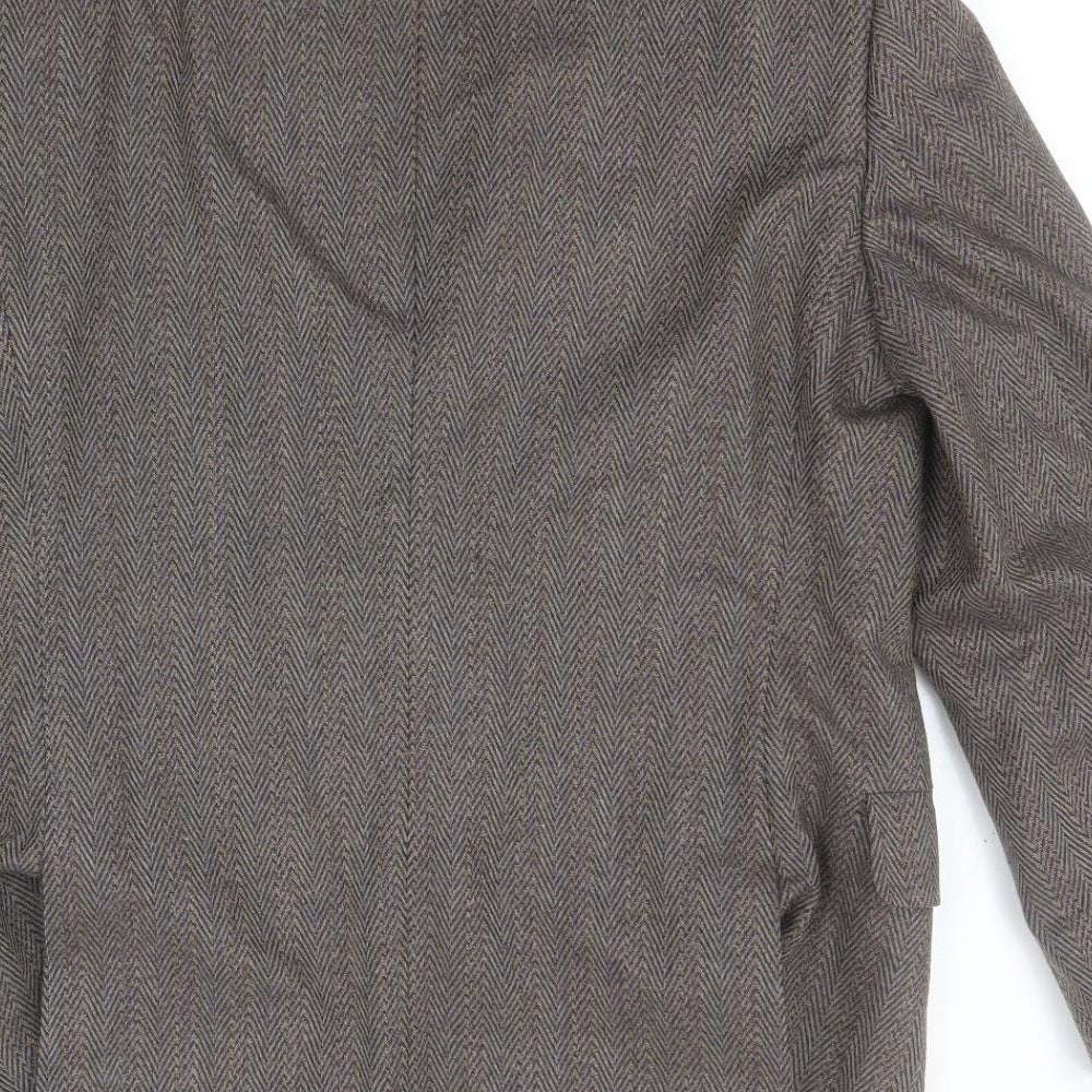 Magee Mens Brown Herringbone  Jacket Blazer Size 40